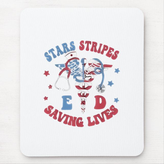 Mousepad Estrelas Stripes E D Salvando Vidas (Frente)