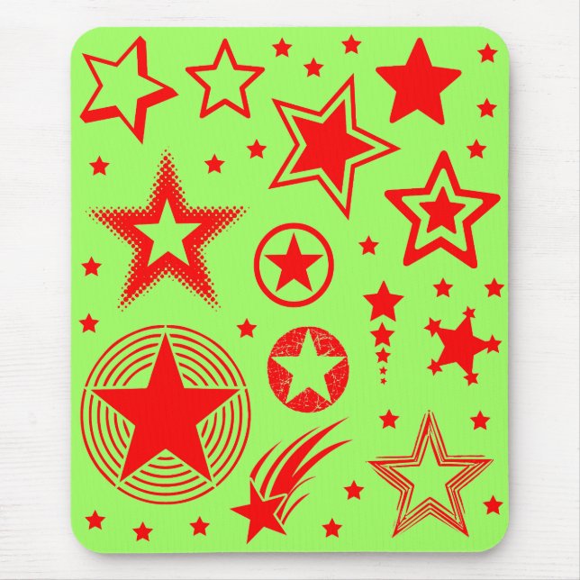 Mousepad Estrelas Tatuagens Vermelhas + suas ideias (Frente)