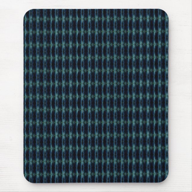 Mousepad Estrelas Verdes Azuis do Arco-Íris, Padrão Artdeco (Frente)