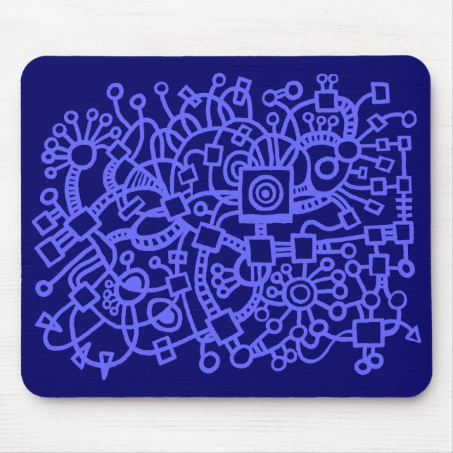 Mousepad Estrutura de abstrato - Azul elétrico no Marinho p (Frente)