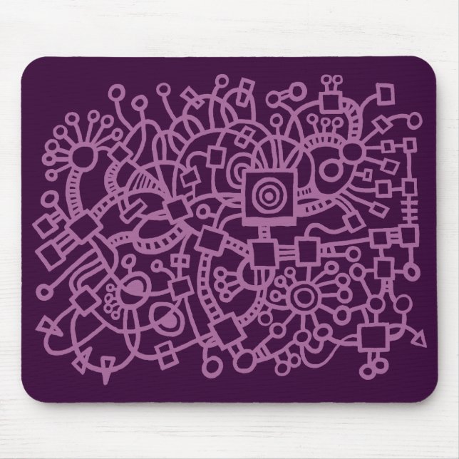 Mousepad Estrutura de abstrato - Pó em Plum Escuro (Frente)