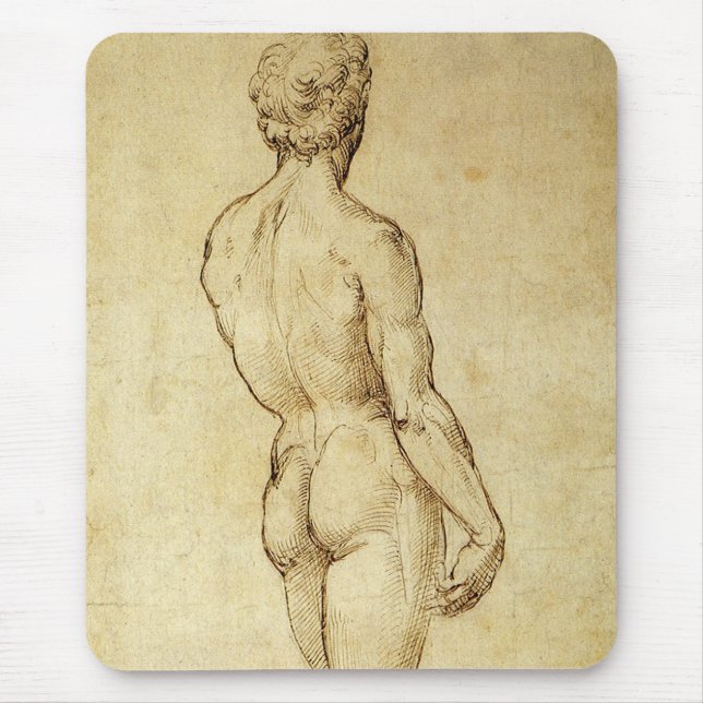 Mousepad Estudo da estátua David de Michelangelo por Raphae (Frente)