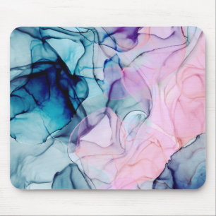 Mousepad Etereo Rosa Violeta Azul Turquesa Tinta Moderno Gl