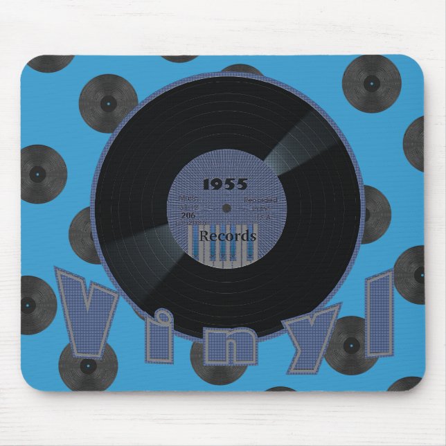 Mousepad Etiqueta 2 do registro 1955 do VINIL 33 RPM (Frente)