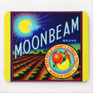Mousepad Etiqueta de fruta dos anos 40 Citros de marca de r