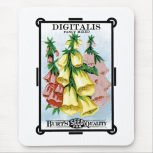 Mousepad Etiqueta de Pacote de Sementes Digitalis