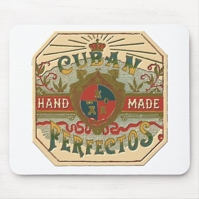 Mousepad Etiqueta do tabaco de Perfectos do cubano do (Frente)