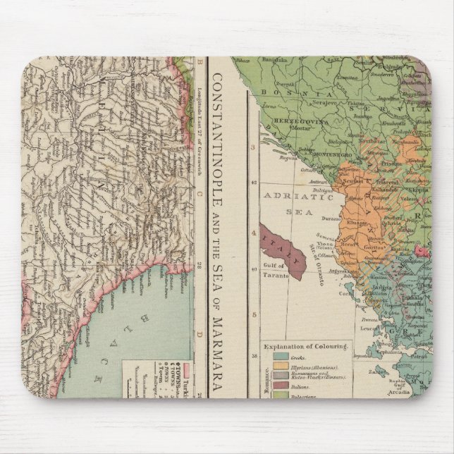Mousepad Etnog Península dos Balcãs, Constantinopla (Frente)