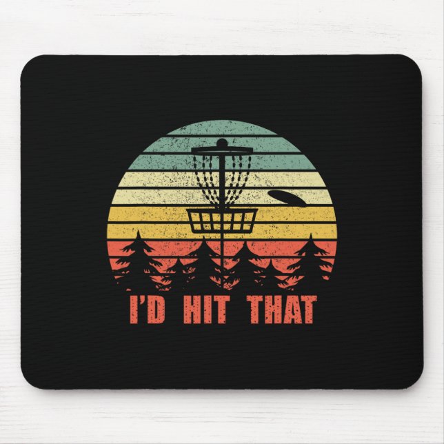 Mousepad Eu Acertaria Esse Disc Golf - Retro Frisbee Design (Frente)