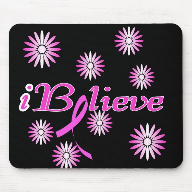 Mousepad EU ACREDITO em uma cura para o cancro da mama (Frente)