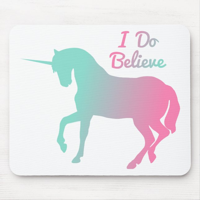 Mousepad Eu Acredito Em Unicórnios (Frente)