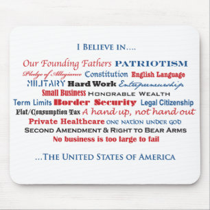 Mousepad Eu acredito nos Estados Unidos