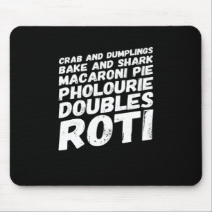 Mousepad Eu adoro a camiseta Comida de Trinidad e Tobago