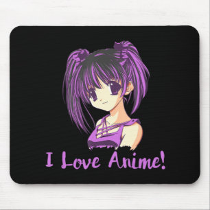 Mousepad Eu Adoro Anime! Anime Girl otaku Manga 