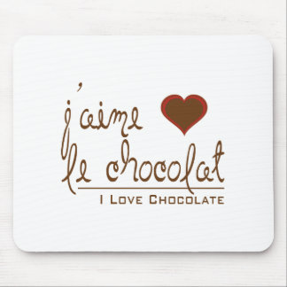 Mousepad Eu adoro chocolate, em francês!