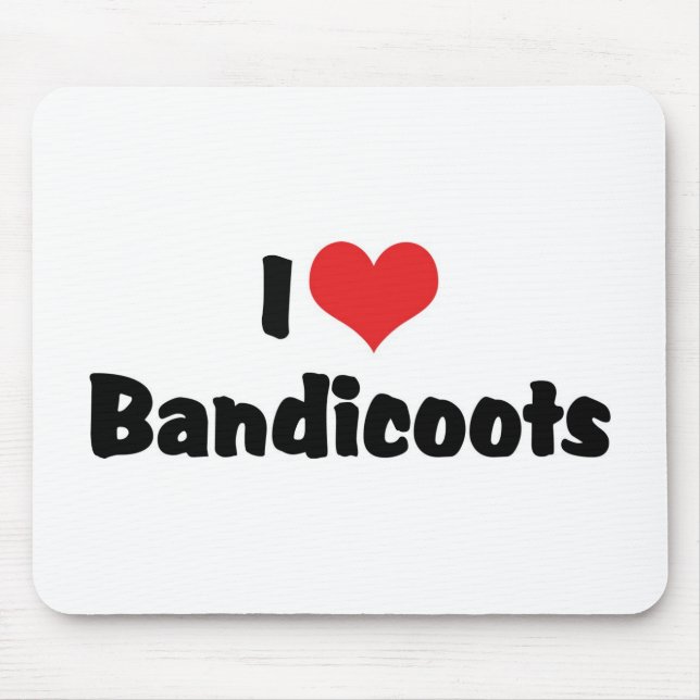 Mousepad Eu adoro "Heart Bandicoots" (Frente)