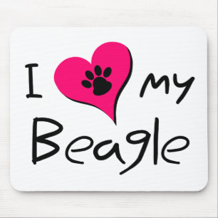 Mousepad Eu adoro minha pata de beagle em coração