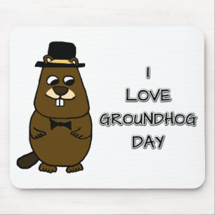 Mousepad Eu adoro o Dia da Marmota