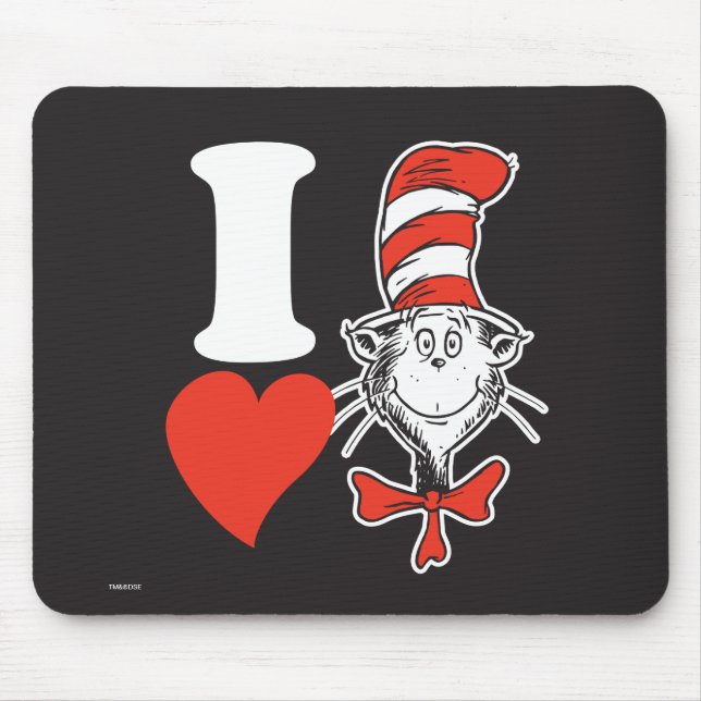 Mousepad Eu Adoro o Gato no Chapéu (Frente)
