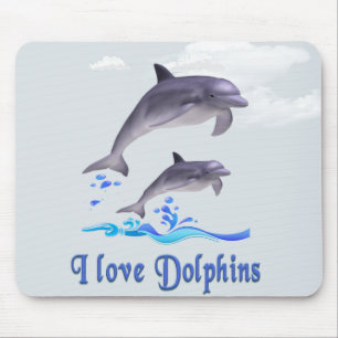 Mousepad Eu adoro o Pad do Mouse Dolphins