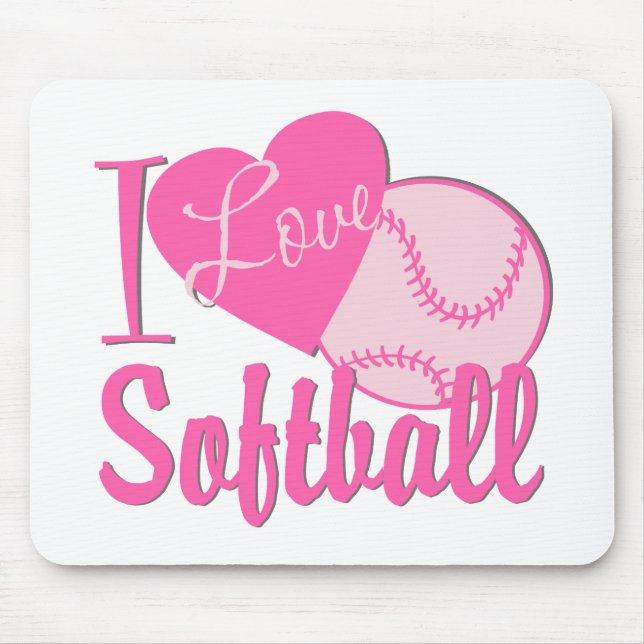 Mousepad Eu Adoro Pink Softball (Frente)