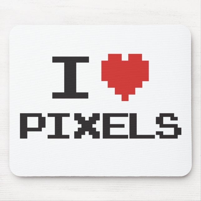 Mousepad Eu adoro pixelizantes de coração retro 8 bits (Frente)