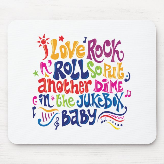 Mousepad Eu adoro rock'n roll (Frente)