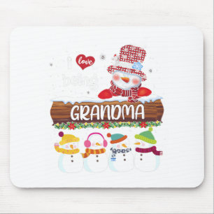 Mousepad Eu Adoro Ser A Vovó Snowman Da Família Xmas Natal