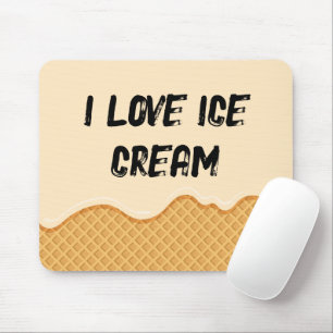 Mousepad Eu adoro sorvete engraçado Humor Único Moderno