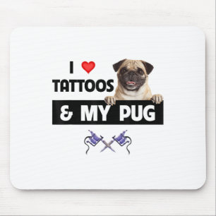 Mousepad Eu Adoro Tatuagens E Meu Cachorro Cachorro Mãe Pai