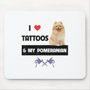 Mousepad Eu Adoro Tatuagens E Meu Cachorro Pomeraniano Corp
