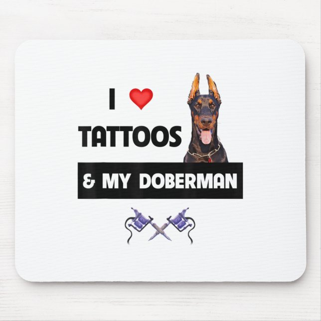 Mousepad Eu Adoro Tatuagens E Minha Tatuagem De Cachorro Do (Frente)