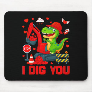 Mousepad Eu Adoro Você Coração Engraçado Dinossauro Caminhã
