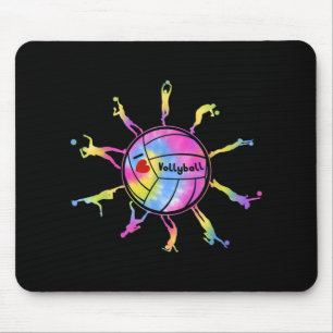 Mousepad Eu Adoro Voleibol Esportes Tie Dey Ventiladores De