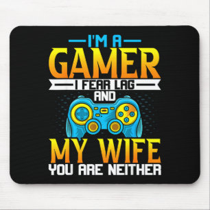 Mousepad Eu Amante de Jogos Marido Jogador Medo