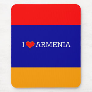 Mousepad Eu amo a Armênia, bandeira da Armênia