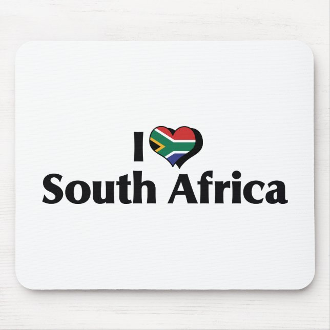 Mousepad Eu Amo a Bandeira da África do Sul (Frente)