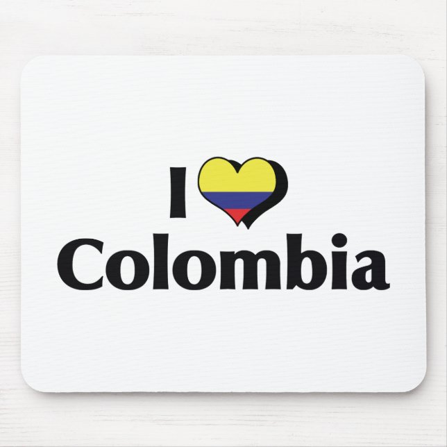 Mousepad Eu Amo a Bandeira da Colômbia (Frente)