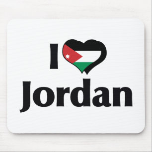 Mousepad Eu Amo a Bandeira da Jordânia