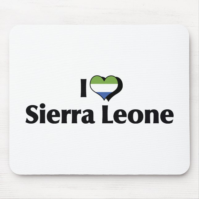 Mousepad Eu Amo a Bandeira da Serra Leoa (Frente)