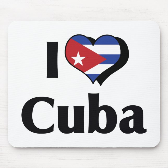Mousepad Eu Amo a Bandeira de Cuba (Frente)