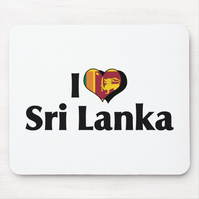 Mousepad Eu Amo a Bandeira do Sri Lanka (Frente)