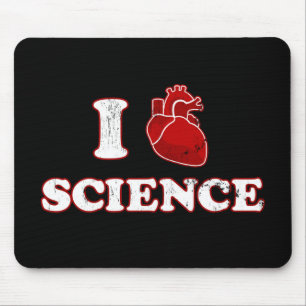 Mousepad eu amo a ciência/anatomia do coração da ciênci