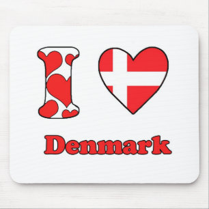 Mousepad Eu amo a Dinamarca