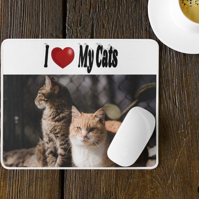 Mousepad Eu Amo A Foto Dos Meus Gatos (Criador carregado)