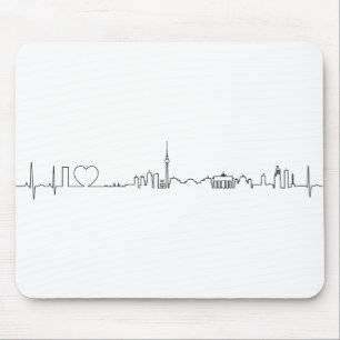 Mousepad Eu amo a lembrança de Berlim (estilo do ecg)