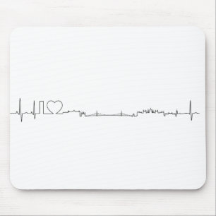 Mousepad Eu amo a lembrança de Budapest (estilo do ecg)
