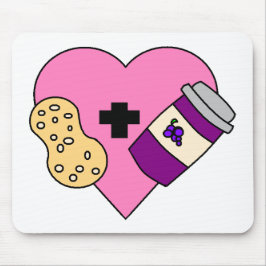 Mousepad Eu amo a manteiga e a geléia de amendoim