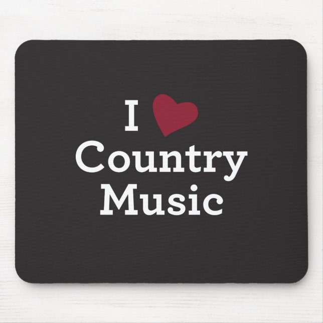 Mousepad Eu amo a música country (Frente)