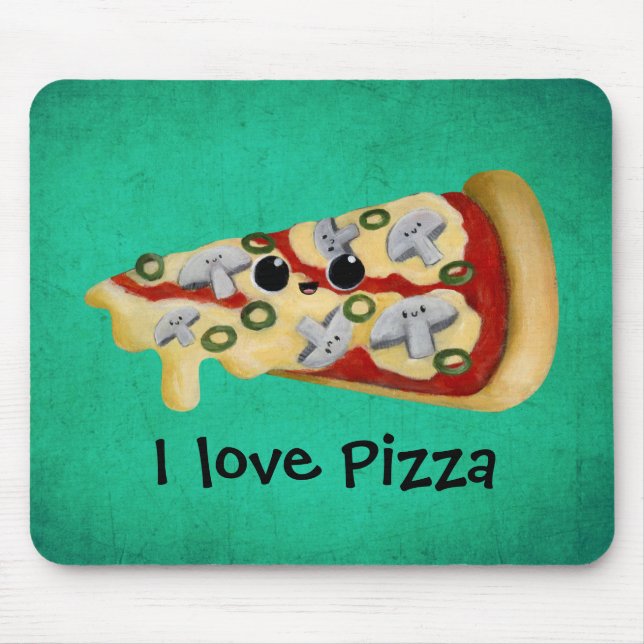 Mousepad Eu amo a pizza (Frente)